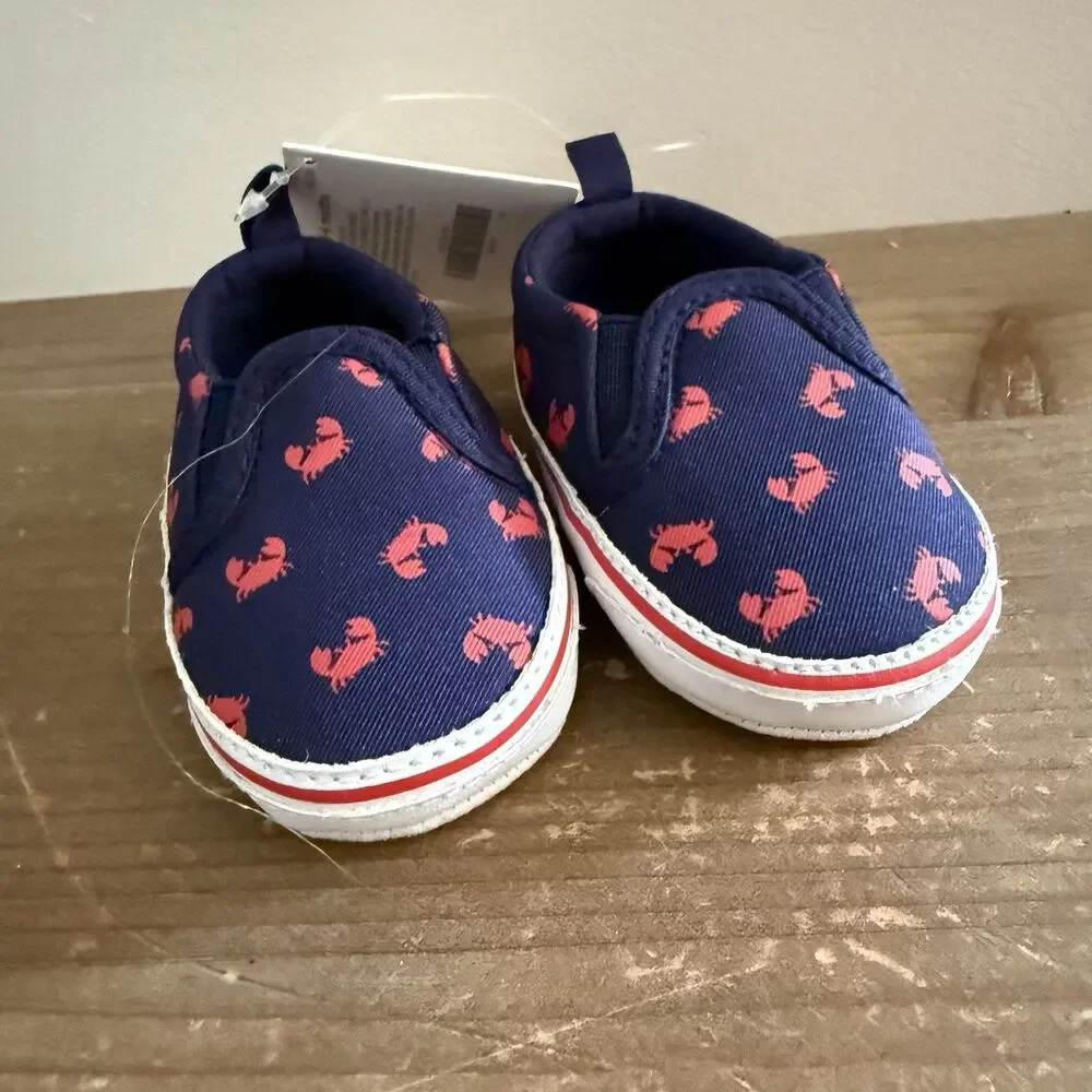 NWT Vintage Kids Gymboree Crab Slip-ON Shoes Size 3-6 Months